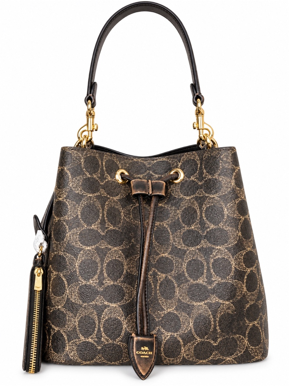 COACH Rowan Bucket Bag Loved Signature Canvas Charms NWT